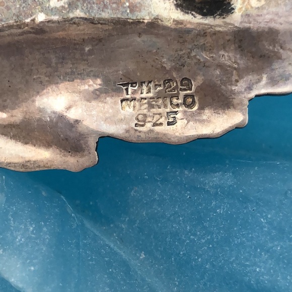 Taxco sterling mid century design leaf brooch TM 29 Hallmark - Picture 3 of 4